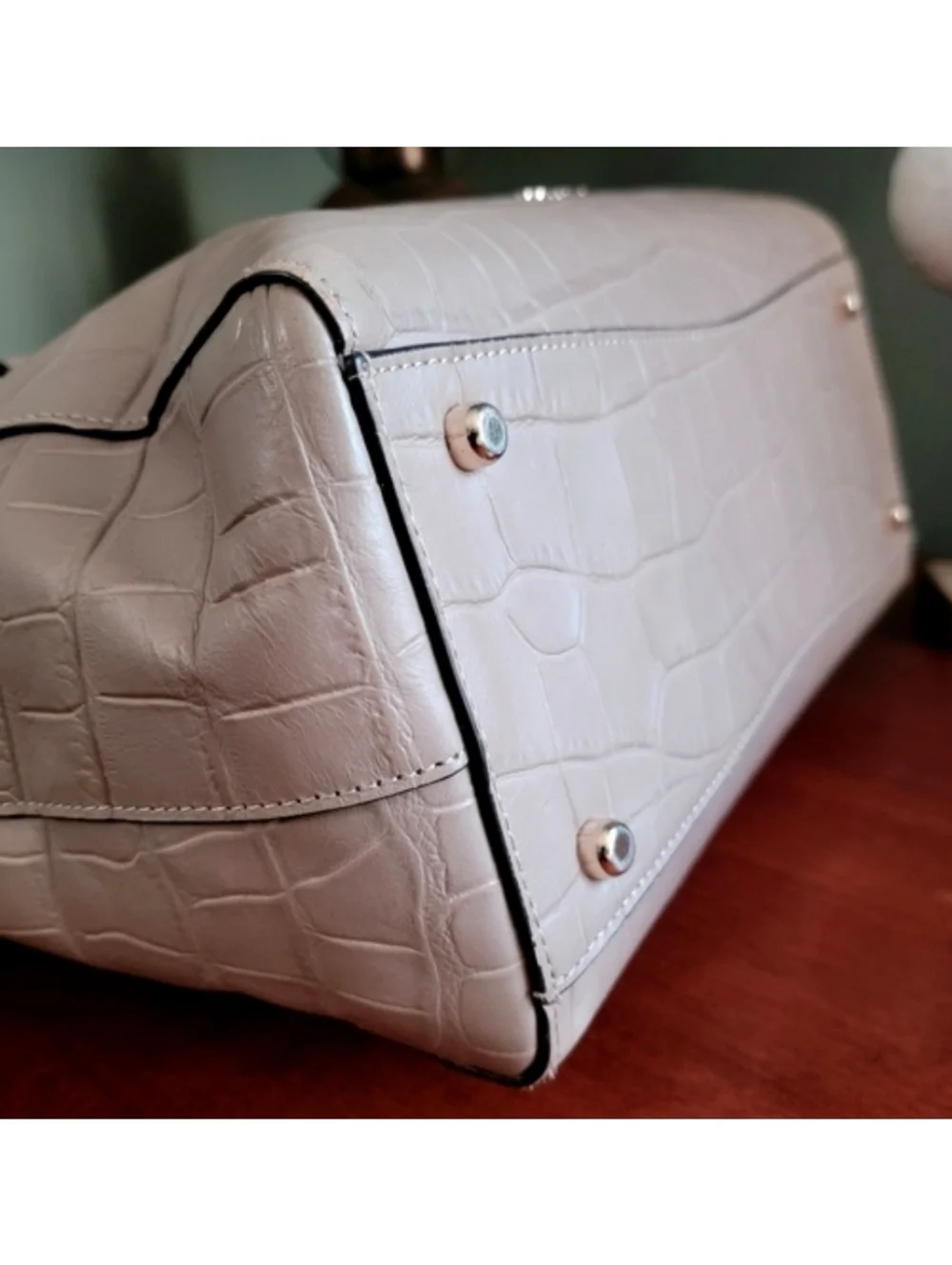 Coach F37099 Blake Croc Embossed Leather Carryall Satchel Crossbody Bag